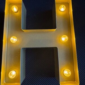 Gold Letter H Marquee Light